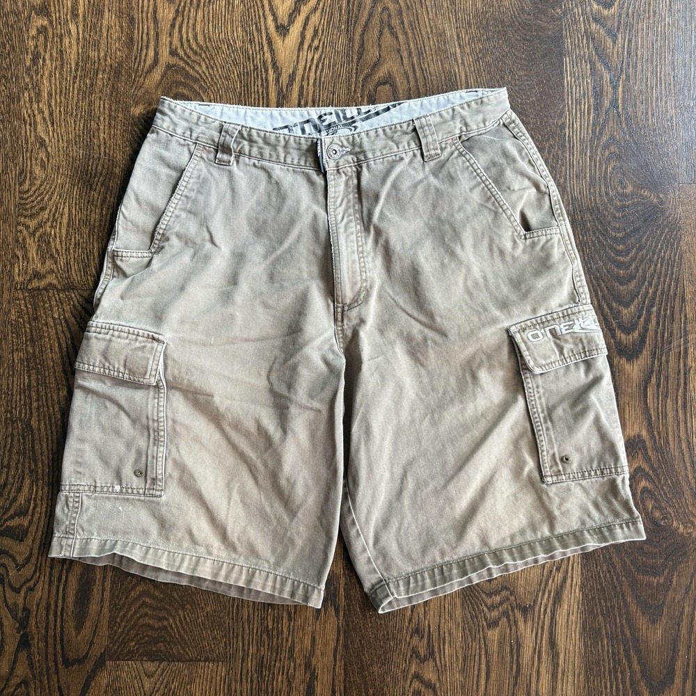 Vintage O'Neill Cargo Shorts Mens 33 Khaki Tan Y2K Baggy Skate Surf Cotton